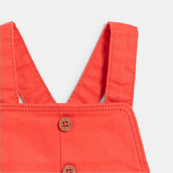 سالوبيت قصير من القطن الناعم باللون البرتقالي للفتيات الصغيرات